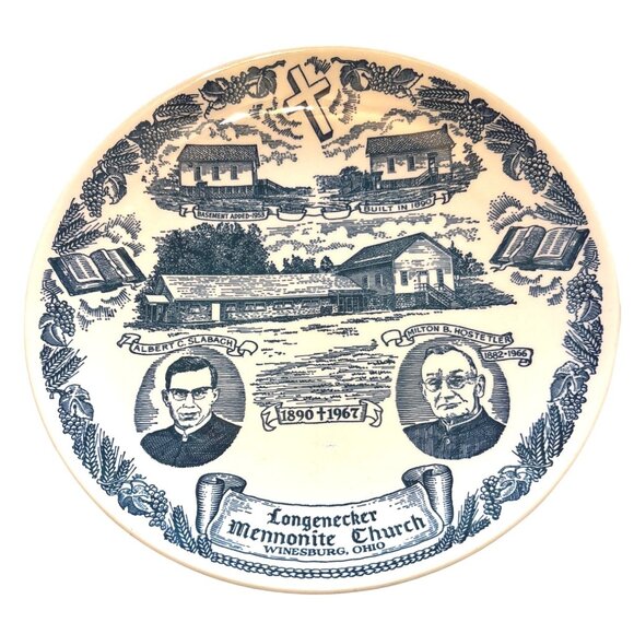 Longenecker Mennonite Church Commemorative Plate Kettlesprings Kilns 1622-S vtg - Picture 1 of 6